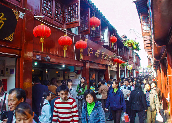 The street in the ancient town